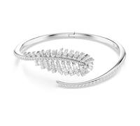 Swarovski Vienna Bangle, Mixed Cuts, Feather, White, Rhodium Plated