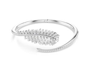 Swarovski Vienna Bangle, Mixed Cuts, Feather, White, Rhodium Plated