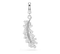 Swarovski Vienna Charm, Mixed Cuts, Feather, White, Rhodium Plated