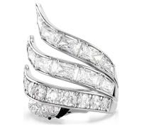 Swarovski Vienna Cocktail Ring, Mixed Cut, Swan, White, Rhodium Plated, 55-60, Crystals, Rhodium Plating, Cubic Zirconia, Cubic Zirconia