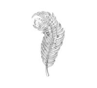 Swarovski Vienna crystal-embellished feather brooch - Silver OS