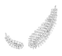 Swarovski Vienna Earrings Mixed Cut Feather White Rhodium Plated