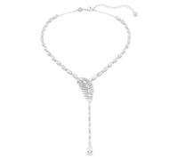 Swarovski Vienna Mixed Cut Feather Y Necklace White Rhodium Plated