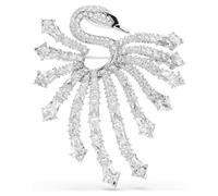 Swarovski Vienna Mixed Cut Swan White Rhodium Plated Brooch