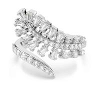 Swarovski Vienna Open Ring, Mixed Cuts, Feather, White, Rhodium Plated