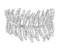Swarovski Viennese Mixed Cut White Feather Bracelet Rhodium Plated