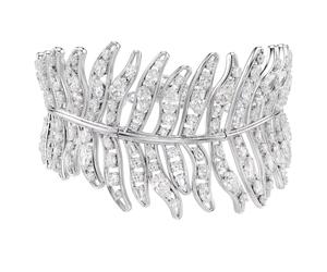 Swarovski Viennese Mixed Cut White Feather Bracelet Rhodium Plated