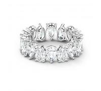 Swarovski Vittore Pear White Rhodium Plated Ring 5572825 - Size 55 - Swarovski Crystal / Rhodium Plated