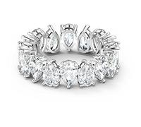 Swarovski Vittore ring, Drop cut, White, Rhodium plated