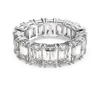 Swarovski Vittore ring, Rectangular cut, White, Rhodium plated