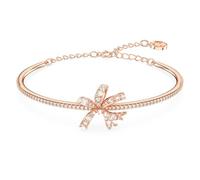 Swarovski Volta bangle, Bow, White, Rose gold-tone plated