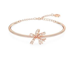 Swarovski Volta bangle, Bow, White, Rose gold-tone plated