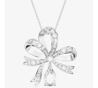 Swarovski Volta Pink Crystal Pear Bow Pendant