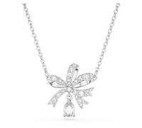 Swarovski Volta necklace, Bow, Small, White, Rhodium plated