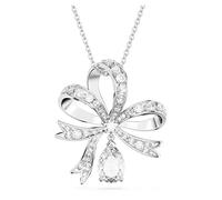 Swarovski Volta pendant, Bow, Large, White, Rhodium plated