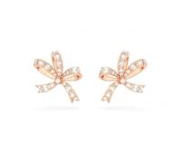 Swarovski Volta Rose Gold-Tone Plated Bow Stud Earrings 5647572 - Timeless - Crystal / Rose Gold-Tone Plated