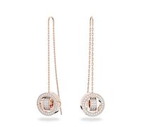 Swarovski Hollow Drop Long Earrings White Rose Gold-Tone Plated 5636504