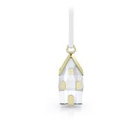 Swarovski Winter Village Hanging Ornament, Clear Crystals with White Velvet Ribbon, from the Holiday Magic Collection