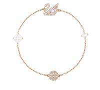 Swarovski Dazzling Swan bracelet, Magnetic, Swan, Pink, Rose gold-tone plated, L