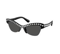 Swarovski Woman SK6043 100187 Sunglasses Injected Black Grey Butterfly Normal