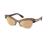 Swarovski Woman SK6043 100271 Sunglasses Injected Turtle Brown Butterfly Mirrored