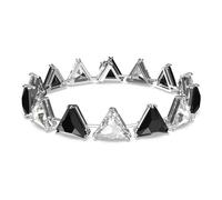 Matrix Tennis bracelet, Triangle cut, Black, Rhodium plated