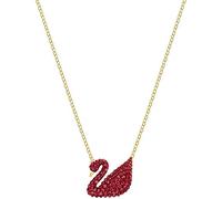 SWAROVSKI 5465400 ICONIC SWAN PENDANT, RED, GOLD-TONE PLATED
