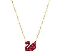 SWAROVSKI 5465400 ICONIC SWAN PENDANT, RED, GOLD-TONE PLATED