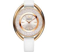 Swarovski Women’s Rose-Gold Tone PVD Leather Strap Crystalline Oval Watch