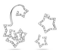 Swarovski Star Ear Cuff, Set of 3, White Round and Baguette Cut Crystals in a Rhodium Plated Setting, from the Stella Collection