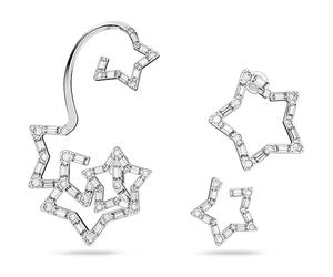 Swarovski Women Silver Crystal Earrings Set 3-Piece Stella 5617757