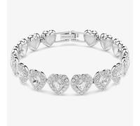 Swarovski Women's Ariana Grande X Capsule White Crystal Heart Bracelet 5720860 in Silver | Size: Medium