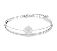 Sublima bangle, White, Rhodium plated