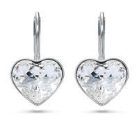 Swarovski Womens Bella drop earrings - Heart - White - Rhodium plated - 5687414