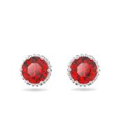 Swarovski Womens Birthstone stud earrings Round cut January - Red - Rhodium plated - 5615516