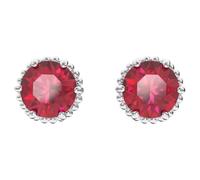 Swarovski Womens Birthstone stud earrings Round cut July - Ruby Red - Rhodium plated - 5615515
