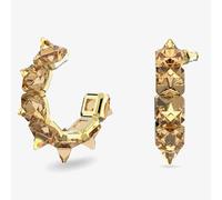 Swarovski Chroma Gold Tone Plated Yellow Crystal Half Hoop Earrings 5613722