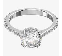 Swarovski Constella Cocktail Ring, White Princess Cut and Pavé Crystals in a Rhodium Plated Setting, from the Constella Collection, Size 52