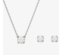Swarovski Stilla Round Cut White Rhodium Plated Set 5647663 - Exclusive - Swarovski Crystal / Rhodium Plated