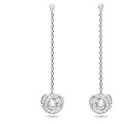 Swarovski womens Earrings, Generation Earrings, White rhodium crystal, One Size