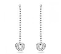 Swarovski womens Earrings, Generation Earrings, White rhodium crystal, One Size