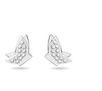 Idyllia Lilia stud earrings, Butterfly, White, Rhodium plated