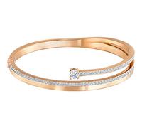 Swarovski Women's Fresh Bangle, 5.8x 5.2 cm, Brilliant White Crystals with a Rose-Gold Tone Plated Cuff, from the Swarovski Fresh Collection