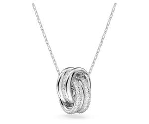 Swarovski Womens Hyperbola pendant Necklace Intertwined circles - White - Rhodium plate - 5646724