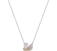 Swarovski Women's Iconic Swan Necklace, Finely Cut Stones with a Swan motif and a Rhodium Plated Chain, from the Swarovski Iconic Swan Collection
