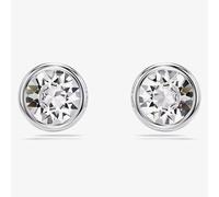 Swarovski Women's Imber Rhodium Plated White Round Stud Earrings 5696073 in Silver Swarovski Silver One Size