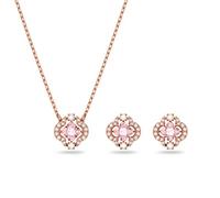Swarovski Women's Jewellery Set, Crystals, Rose gold-tone plated,Zirconia / Pink, One Size