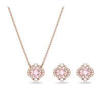 Swarovski Women's Jewellery Set, Crystals, Rose gold-tone plated,Zirconia / Pink, One Size