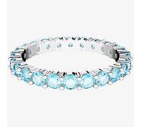 Matrix ring, Round cut, Blue, Rhodium plated