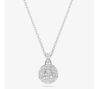 Sublima pendant, White, Rhodium plated